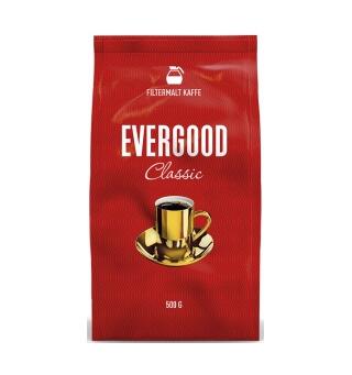 Kaffe EVERGOOD filtermalt 500 gr Fyldig aromatisk kaffe med fin ettersmak